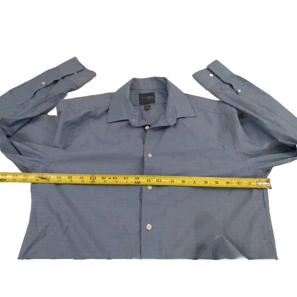 Madison Slim Fit Mens Button Down Shirt Blue Tone Print  16-16 1/2 34/35 Large - Picture 3 of 12